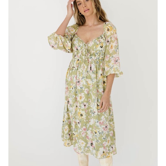 Shop Zoco Secret Garden Floral Midi Dress - Picture 1 of 6